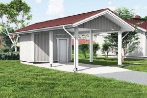 Навесы с хозблоком